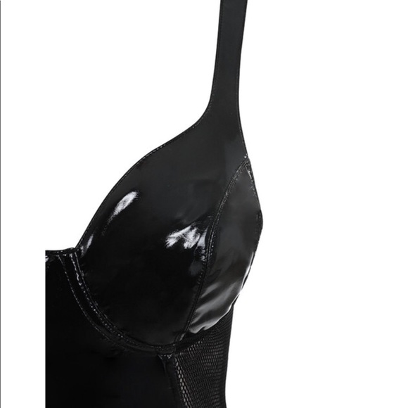 SOLD ‼️ BLACK PATENT VEGAN LEATHER BUSTIER DRESS - Picture 6 of 6